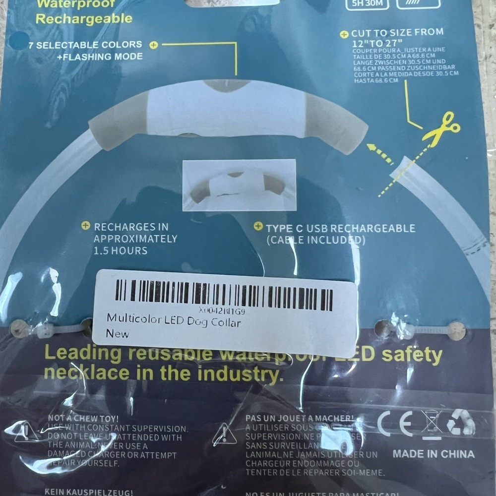 PETPURE - Mulicolored LED Dog Collar - 7 Colors in Collar with Flashing Options - Picture 6 of 6